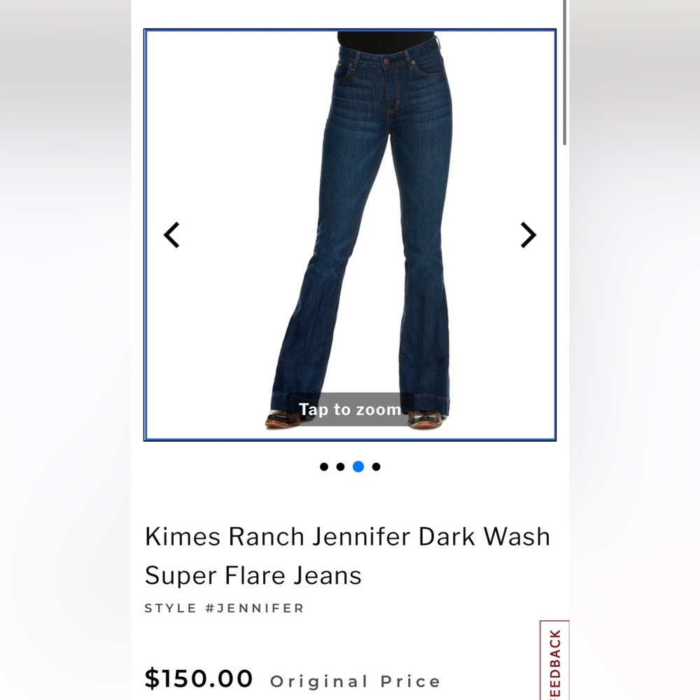 Kimes Ranch Jennifer Dark Wash Super Flare Jeans